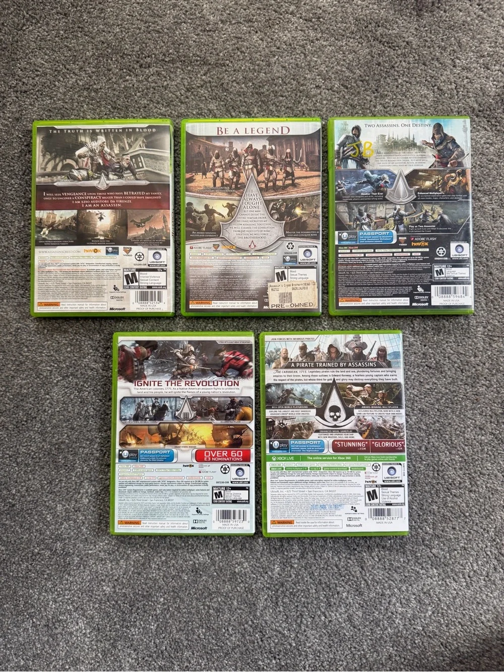 Assassin's Creed Xbox 360 Game Lot